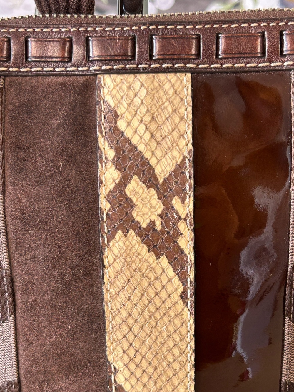COACH 2006 Vintage Hamptons Python Trimmed Signature Swing Pack 😍❤️‍🔥 - Picture 15 of 17